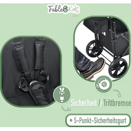 fablekids Bollerwagen LEO X2Lite schwarz Hecktasche Abdeckhaube schwarz