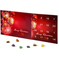 Merry Christmas Mode-Schmuck Adventskalender Halskette 23 Anhänger Halbedelstein