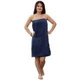 JEMIDI Sauna Frottee Kilt Sarong M-XXL Damen JEMIDI 100% Baumwolle Saunakilt Saunasarong Saunatuch (Damen Dunkelblau)