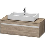 Duravit Ketho Waschtisch-Unterschrank KT669603535 120 x 55 cm, Eiche terra, für Aufsatzbecken 1 Auszug, wandhängend