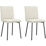 vidaXL Esszimmerstühle 2 Stk. Creme Samt