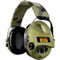 Sordin Pro-X LED Gehörschutz - 75302-X-08-S - aktiver Jagd-Gehörschützer - EN 352 - Gel-Kissen, Camo-Band & Camo-Kapsel
