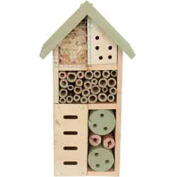 Insektenhotel klein 26x13 cm Bienen Insektenhaus Pinienholz gr ̧n
