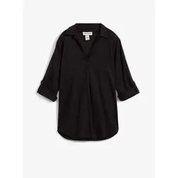 bonprix Leinen-Bluse 3/4-Arm, schwarz, 34, Leinen