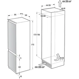 Gorenje NRKI418EP1 Einbau-Kühlgefrierkombination (246 l, 1770 mm hoch)