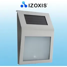izoxis Solar-Hausnummer 2 LEDs Dämmerungssensor Personalierbar für Außen Silbern 24357