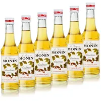 6x Monin Haselnuss / Noisette Sirup, 250 ml Flasche