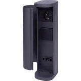 Novatool Novatool, Steckdose, 1x Steckdosenturm 2-fach Anthrazit mit Blende IP44 Steckdose Aussen