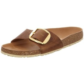 Birkenstock Madrid Big Buckle Nubukleder geölt schmal cognac 38