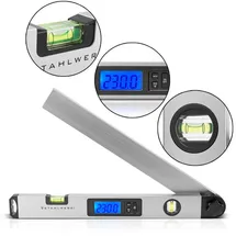 STAHLWERK Digitaler Winkelmesser DW-45 ST Aluminium Messbereich von 0-230 Grad