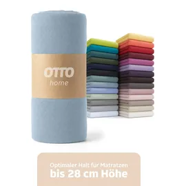 OTTO home Spannbettlaken Blackberry Single-Jersey 140 x 200 cm taubenblau