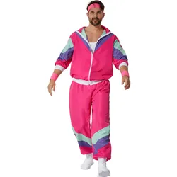 tectake® Herrenkostüm Retro 80er 90er Jahre Jogginganzug