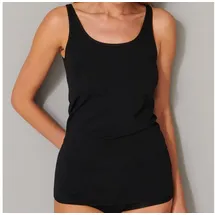 SCHIESSER 2P 95-5 Organic Cotton Top Schwarz Baumwolle 46 Damen