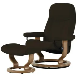 Stressless Relaxsessel mit Hocker Leder Consul L , braun , Maße (cm): B: 85 H: 100 T: 77