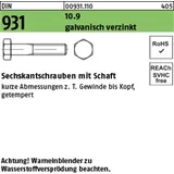 Industrial Quality Supplies DIN 931/ISO 4014 Sechskant-Schaftschraube M30x280 Stahl 10.9 galvanisch verzinkt