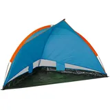 BURI Kuppelzelt Strandmuschel Windschutz Sonnenschutz Sichtschutz Strandzelt Pop-Up blau 120 cm x 220 cm x 115 cm