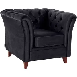 Home Affaire Chesterfield-Sessel HOME AFFAIRE "Reims Cocktailsessel, Sessel", grau (anthrazit), B:98cm H:76cm T:88cm, Samtoptik (100% Polyester), Sessel, mit echter Chesterfield-Knopfheftung, hochwertige Verarbeitung