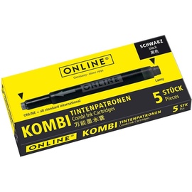 Online Schreibgeräte ONLINE® 17306/12 Tintenpatronen für Füller schwarz 5 St.