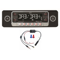 Dietz 1-DIN Dietz Retro Radio DAB+, BT, MP3, USB, RDS, mit Splitter Autoradio (Digitalradio (DAB), FM/UKW, 20,00 W) schwarz