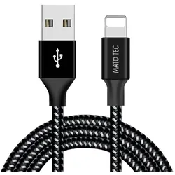 Apple iPad/iPhone/iPod Schnellladekabel/Datenkabel [2m] Schwarz