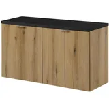 [en.casa] Waschtischunterschrank Skelbolu 100x60x40cm Eicheoptik/Schwarz [en.casa]