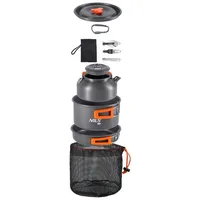 NILS CAMP Campinggeschirr-Set NC1782 NILS CAMP schwarz|orange 1,5 LITER