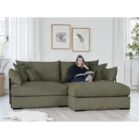 Home Affaire Eckcouch Cord 4-Sitzer Khaki