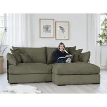 Home Affaire Eckcouch Cord 4-Sitzer Khaki