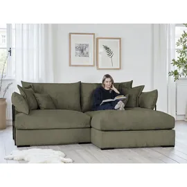 Home Affaire Eckcouch Cord 4-Sitzer Khaki
