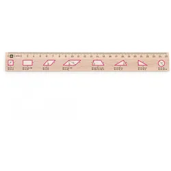 Metrie, Didakt-M07 Holzlineal, bedrucktes Körperumfang, 25 cm