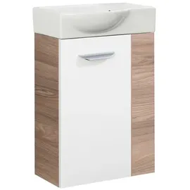 Fackelmann Waschbeckenunterschrank 44 x 60 x 24,3 cm Weiß Hochglanz