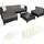 Tectake Aluminium Rattan Lounge schwarz