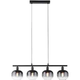 just light. Zea 4-flg. E14 68 cm schwarz/Rauchglas