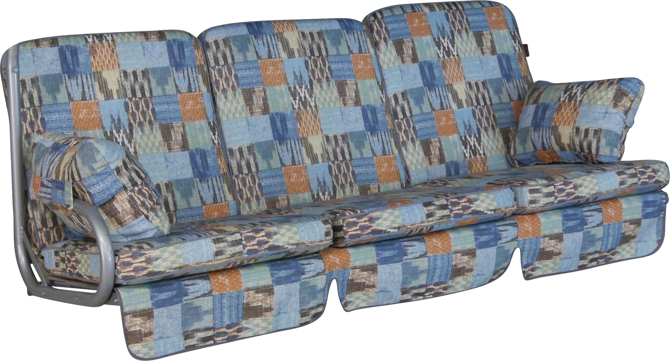 Bankauflage »Comfort«, blau/grau/orange, , 76326145-0 B/H/T: 177 cm x 9 cm x 180 cm