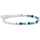 Thomas Sabo A2100-056-7 Charm-Armband Perlen und Blaue Beads, 17 cm