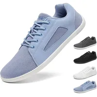 SAGUARO Barfuss Schuhe Damen Herren – Breite Zehenbox Barfuß Sneaker - Zero Drop Barefoot Shoes – Minimalistische Schuhe für Outdoor, Reisen – Barfußschuhe Luck I Azur Blau,Gr.40 - 40 EU