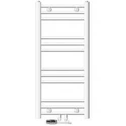 Badheizkörper 400x800 mm Weiß, gerade, Wand Anschlussgarnitur