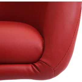 Mendler Esszimmerstuhl HWC-F19, Küchenstuhl Stuhl Drehstuhl Loungesessel, drehbar höhenverstellbar Kunstleder rot