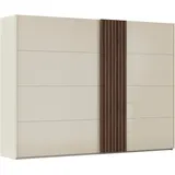 Rauch Schwebetürenschrank »Kleiderschrank Schrank Garderobe Wäscheschrank TEGIO«, mit hochwertigen Holzdekoraufleistung und Glasfront MADE IN GERMANY beige