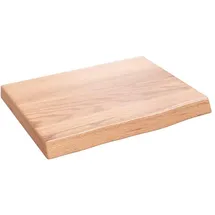 vidaXL Waschtischplatte Hellbraun 40x30x(2-4) cm Massivholz Behandelt