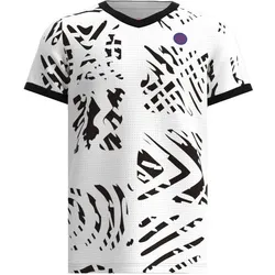 Melbourne V-Neck Junior Tee - white, black Gr. 128  - 8 Jahre