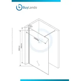 BuyLando.Shop Glaswerk Westfalen - LiLy 160x200 cm Walk in Duschwand Satiniert Schwarz