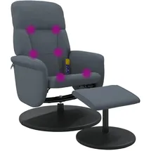 vidaXL Massagesessel mit Fußhocker Samt 50 x 105,5 x 50 cm Dunkelgrau