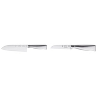 WMF Grand Gourmet Santokumesser 32 cm, Spezialklingenstahl, Messer geschmiedet, Performance Cut, Klinge 18 cm & Grand Gourmet Gemüsemesser 19 cm, Spezialklingenstahl, Klinge 9 cm