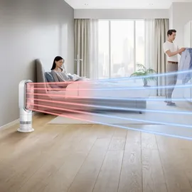 Dyson AM09 Hot+Cool Jet Focus Turmventilator weiß/silber