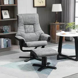 Homcom Relaxsessel mit Hocker Mikrofaser 100 x 100 x 100 cm