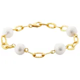 Julie Julsen Armband 925er Sterling Silber vergoldet mit 4 Perlen Größe 19 cm