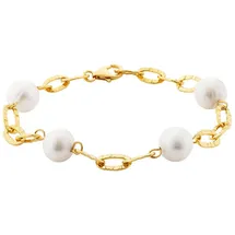 Julie Julsen Armband 925er Sterling Silber vergoldet mit 4 Perlen Größe 19 cm