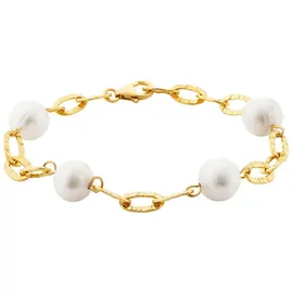 Julie Julsen Armband 925er Sterling Silber vergoldet mit 4 Perlen Größe 19 cm
