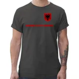 Shirtracer T-Shirt Albanien Trikot Wappen, Shqipëri mit Stolz, Albanisches Fan-Motiv 2026 Fussball WM Fanartikel grau 4XL
